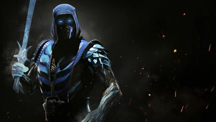 Sub-Zero from Mortal Kombat holding an ice sword
