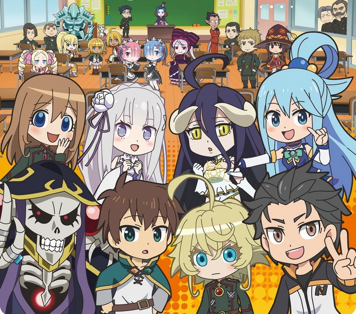 Anime characters in a classroom setting