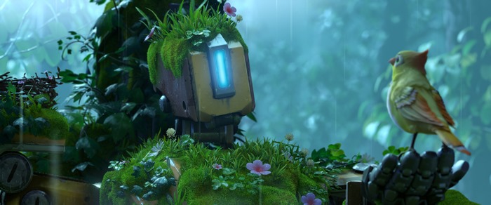 Bastion from Overwatch in a forest