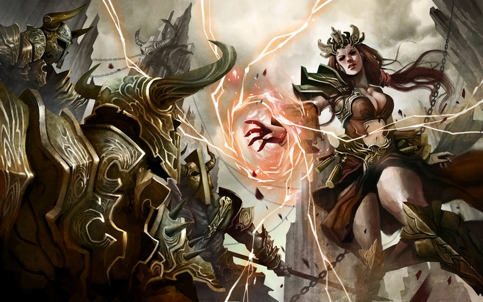 Wizard from Diablo III casting magic