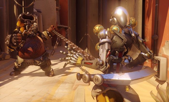 Roadhog and Zenyatta from Overwatch