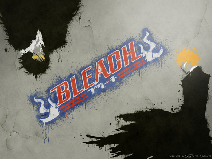 Bleach logo with Ichigo and Zangetsu silhouettes