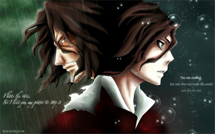 Zangetsu from Bleach in the rain