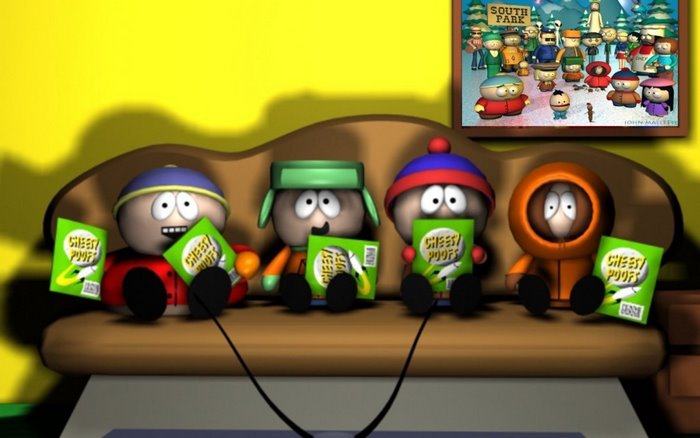 South Park characters watching TV