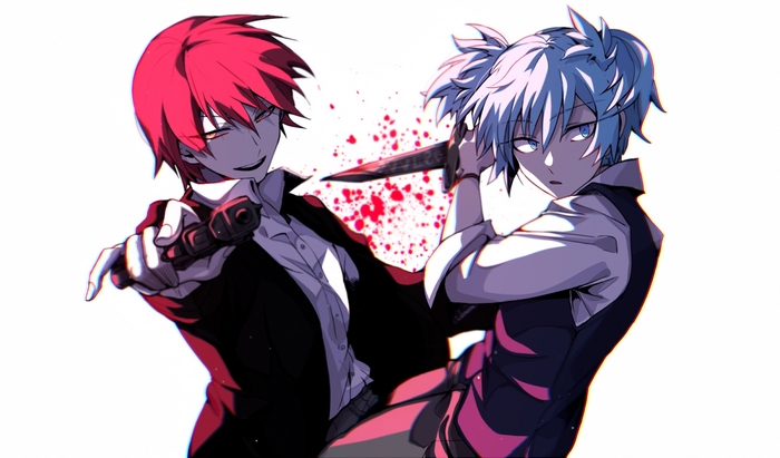 Karma Akabane and Nagisa Shiota from Assassination Classroom