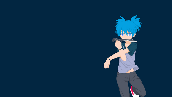 Nagisa Shiota from Assassination Classroom holding a knife