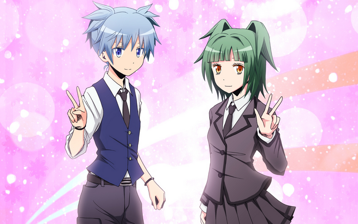 Nagisa Shiota and Kaede Kayano from Assassination Classroom