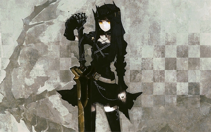 Black Gold Saw anime girl with sword