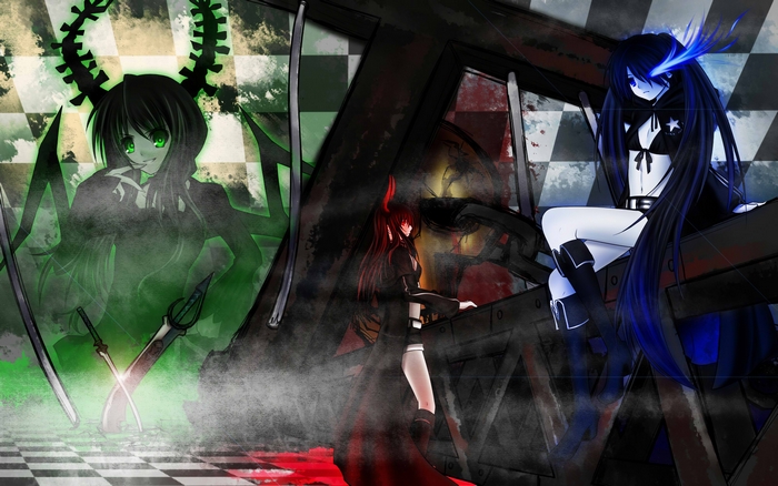 Black Rock Shooter characters in a battle scene
