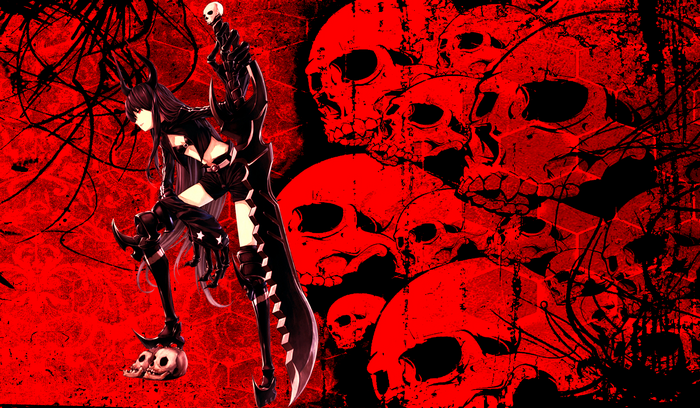 Black Rock Shooter with Skulls