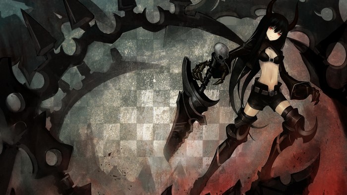 Black Rock Shooter with a skeleton scythe