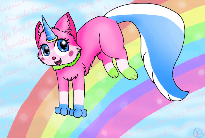 Unikitty on a rainbow