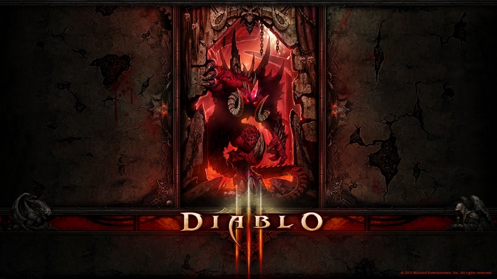 Diablo 3 title screen with demon