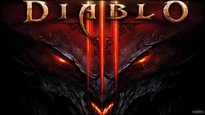 Diablo III Game Title and Demon Face