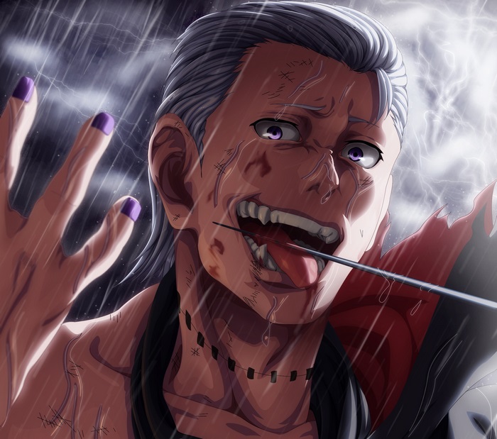 Hidan from Naruto in the rain