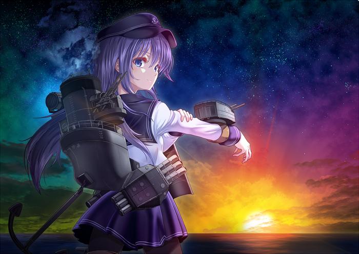 Akatsuki from KanColle at sunset