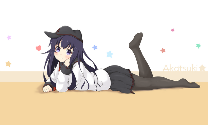 Akatsuki from KanColle lying down