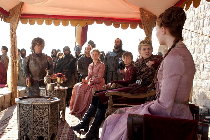 Joffrey Baratheon and others at a royal gathering