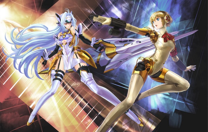 Aigis from Persona and another android girl