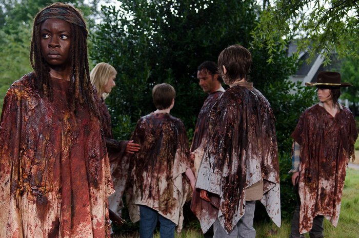 Michonne and survivors from The Walking Dead
