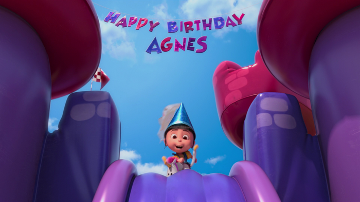 Agnes from Despicable Me celebrating her birthday