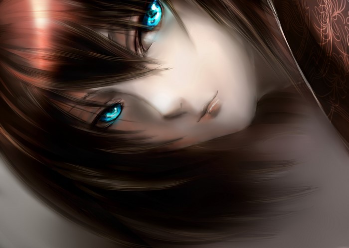 Shiki Ryougi with blue eyes