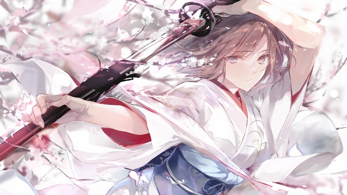 Shiki Ryougi with a Katana