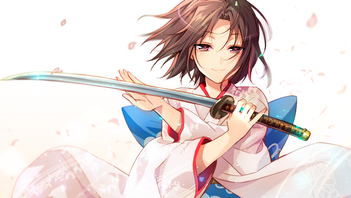 Shiki Ryougi with a katana