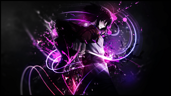 Shiki Ryougi with purple energy