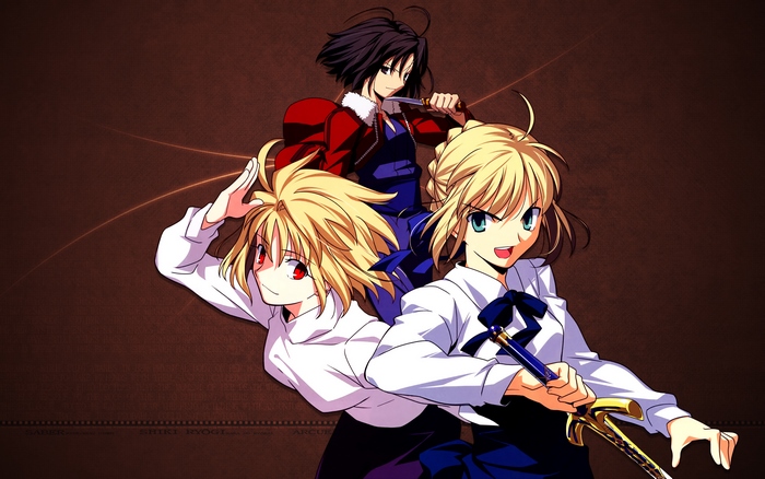 Shiki Ryougi and Saber from Fate Series