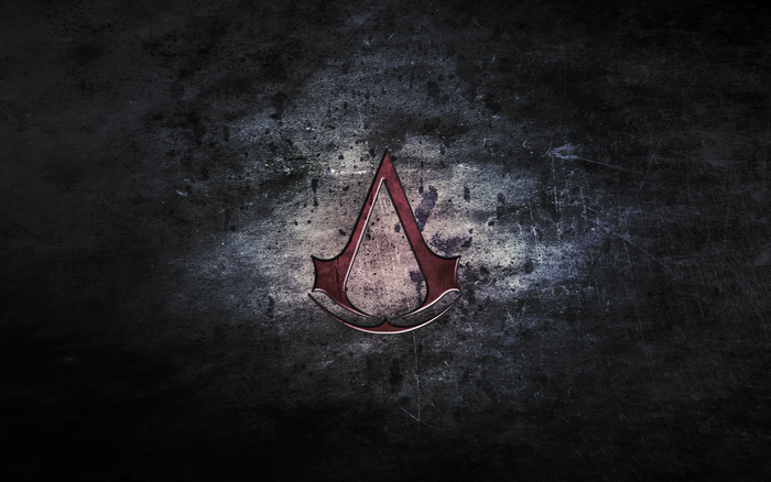 Assassin's Creed logo on textured background