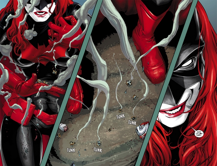 Batwoman in a comic panel