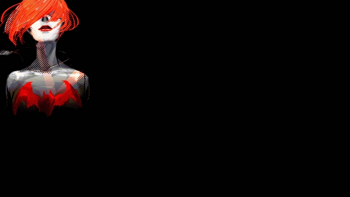 Batwoman with red bat symbol