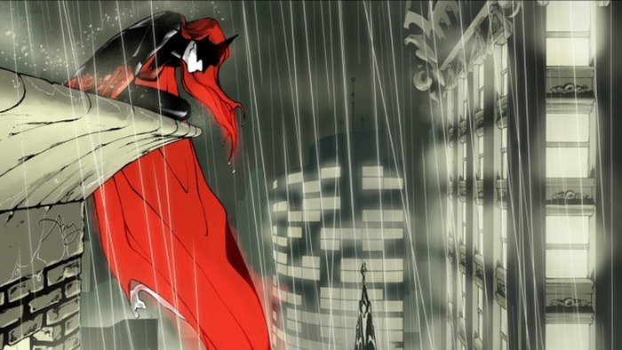 Batwoman in the rain