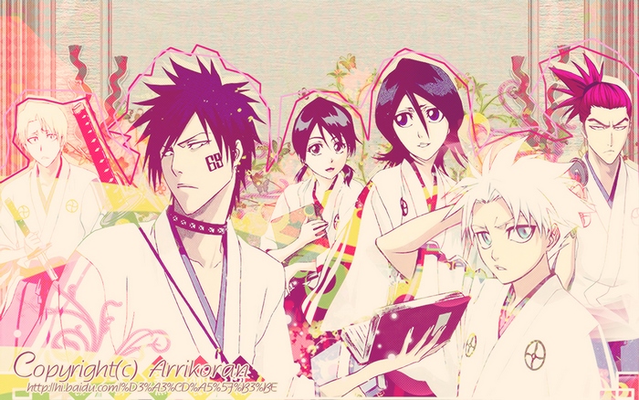 Anime characters in traditional Japanese attire