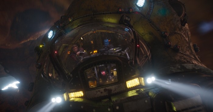 Yondu Udonta and Star-Lord in a spaceship