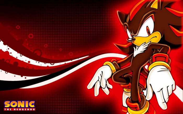 Shadow the Hedgehog in Dynamic Red and Black Design