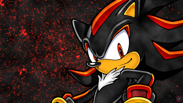 Shadow the Hedgehog with Fiery Red Sparks