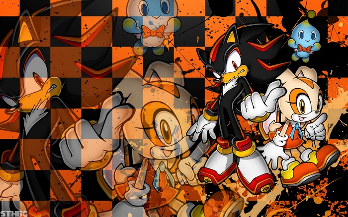 Shadow the Hedgehog and Cream the Rabbit with Chao