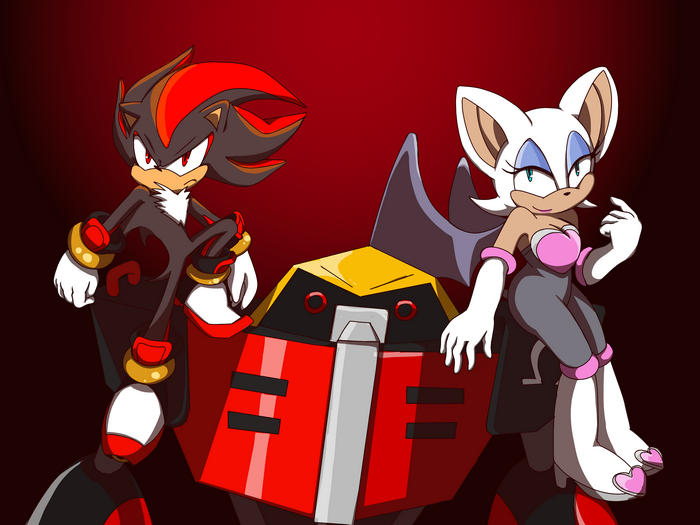 Shadow the Hedgehog with Rouge and Robot