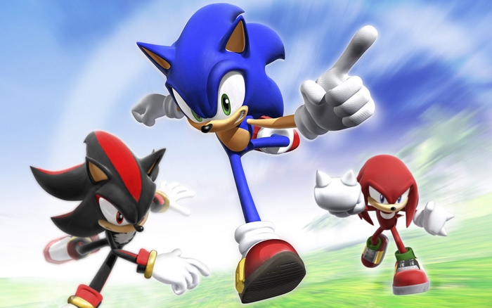 Sonic the Hedgehog, Shadow the Hedgehog, and Knuckles the Echidna