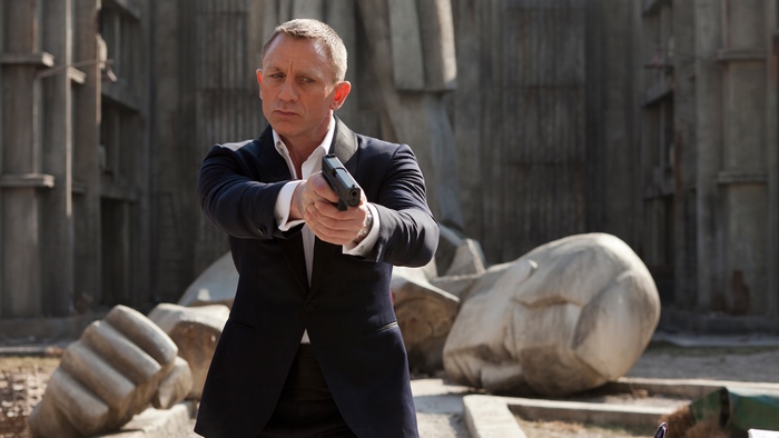 James Bond holding a gun