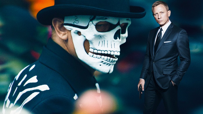 James Bond in a skeleton mask and suit