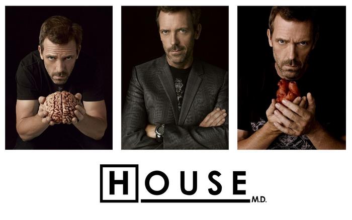 Gregory House from House M.D. holding a brain and heart