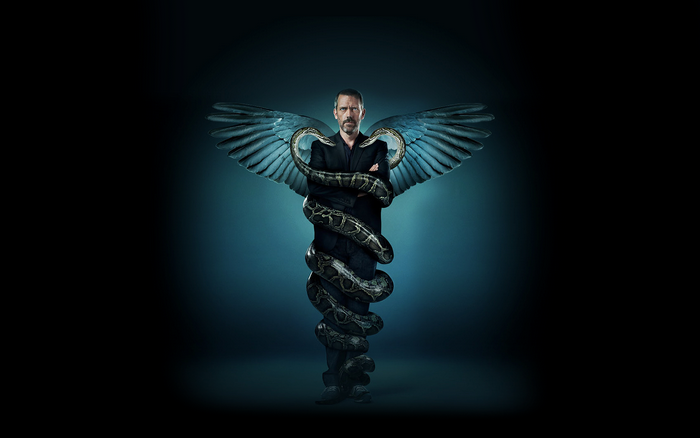 Gregory House with Caduceus Wings and Snake