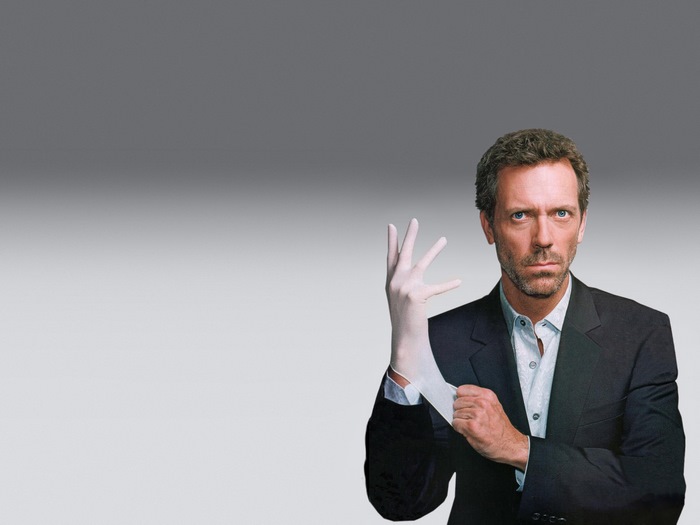 Gregory House putting on a glove
