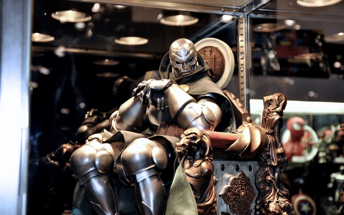 Doctor Doom sitting on a throne