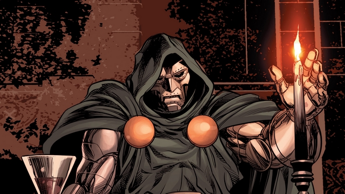 Doctor Doom holding a candle