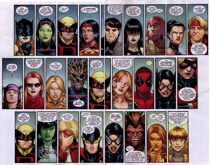 Marvel Comics Characters in a Comic Panel