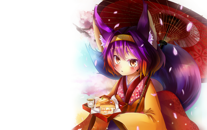Izuna Hatsuse with a Parasol and Bento Box